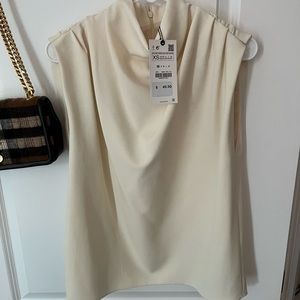 Zara Sleeveless Top- beige